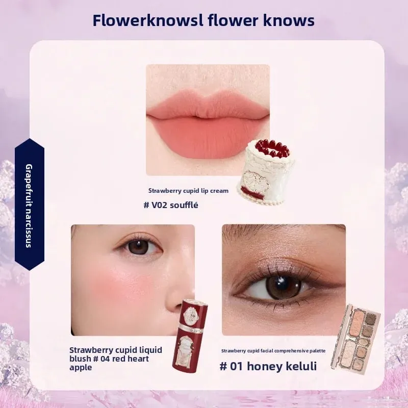 Flowerknows Makeup Presentset Little Angel Bunny Garden Shell Smycken Lip Glaze Blusher Flower Know SWEETIE BEAR Blush Concealer — image 15