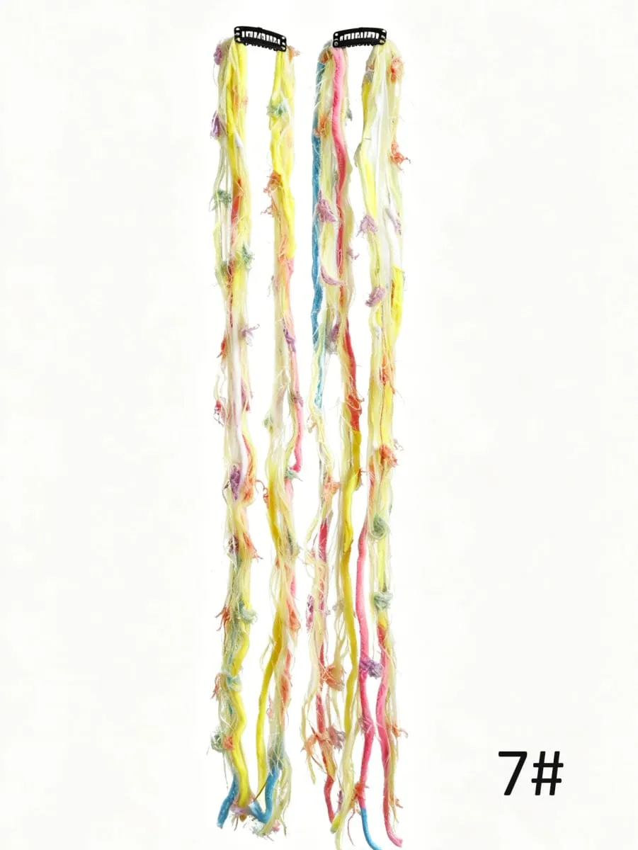 Colorful Hand Woven Braiding Extensions Hair Clip In Synthetic Wig Dreadlock Hair Pieces Hair Accessories for Women Daily Party — image 13
