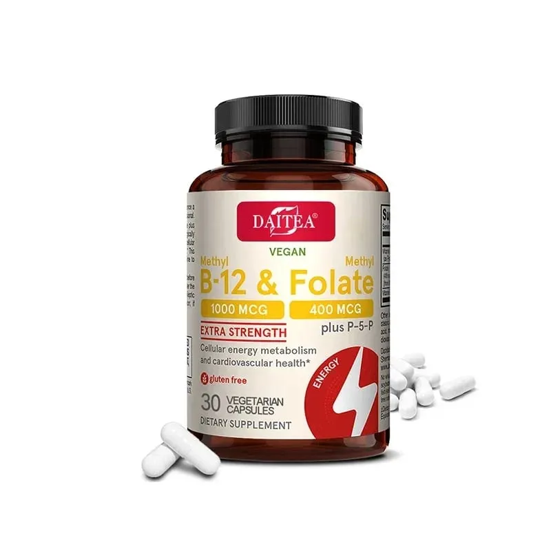 Folic Acid Vitamin B12 and B6 - Supports Brain and Heart Health Energy Production Red Blood Cell and Cardiovascular Health
