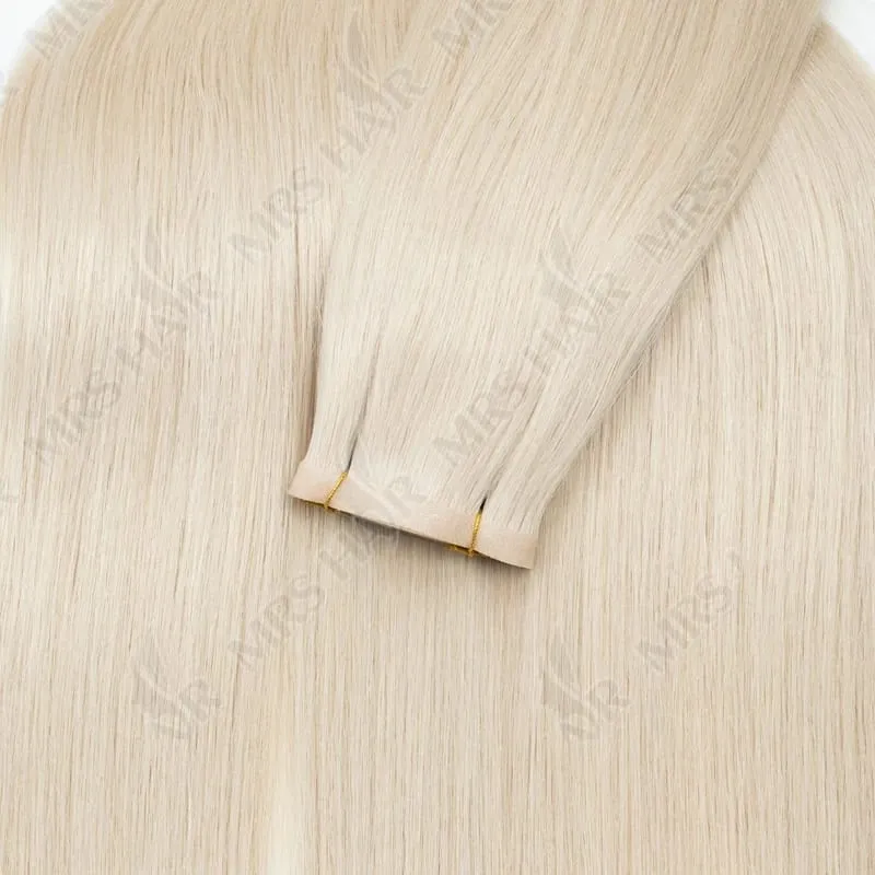 Invisible Long Flat PU Weft Bundles Human Hair Injected Seamless PU Skin Weft Hair Extension No Glue Tape On Hair Bundle 12"-22"