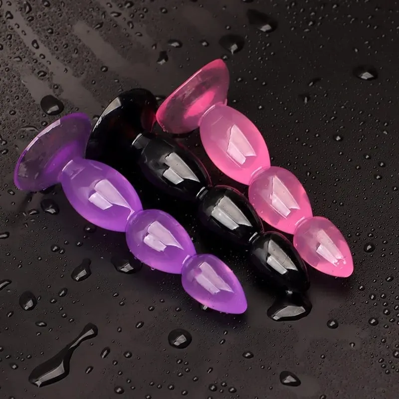 1PC Butt Plug Dildo Butt Prostate Massage Unisex Sexy Stopper TPE Anal Plugs Beads Adult Sex Toy for Men Women Adult Games — image 5