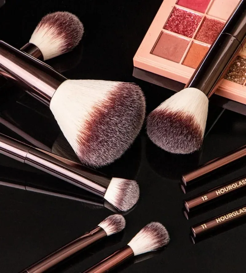 Hourglass – ensemble complet de 23 pinceaux de maquillage de luxe, poils synthétiques doux, manche en métal, ensemble complet de pinceaux cosmétiques, pochette gratuite
