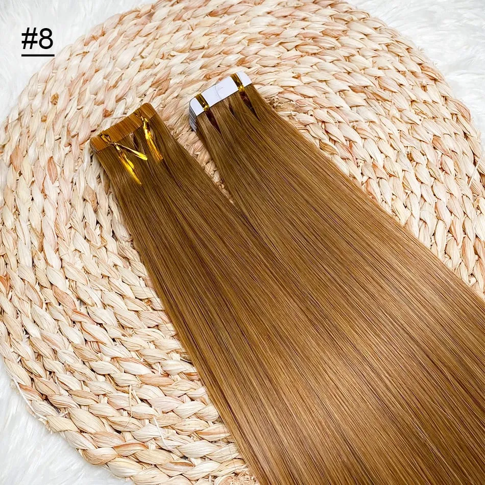 Blonde Seamless Tape in Hair Extensions Human Hair Skin Weft PU Tape on 20 PCS 18'-30' Length Easy Installation Hair Extensions — image 12