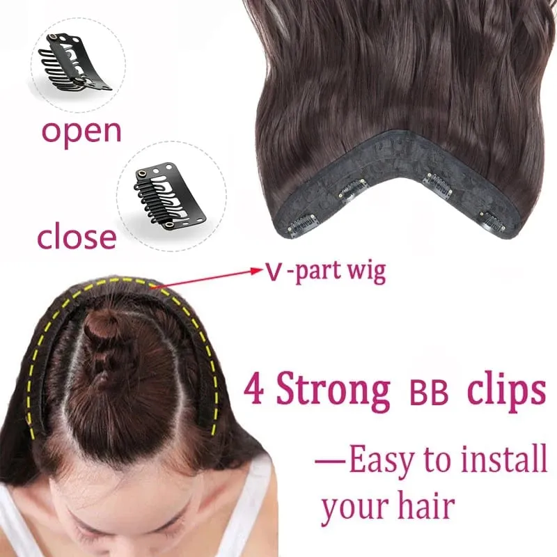 24Inch Synthetic Long Curly Clip on Hair Extension Heat-Resistant Fibers Volume Natural Invisible Hairpiece for Women Daily Use — image 4