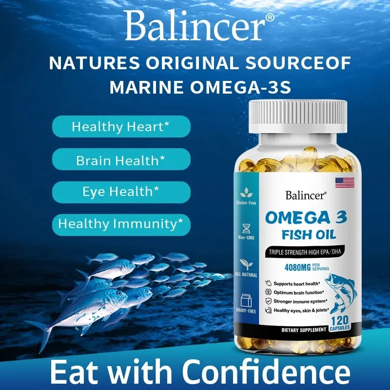 Omega 3 Fish Oil 4080mg - High EPA + DHA Helps with Joints Skin Immune Support Antioxidant & Improve Memory — image 2