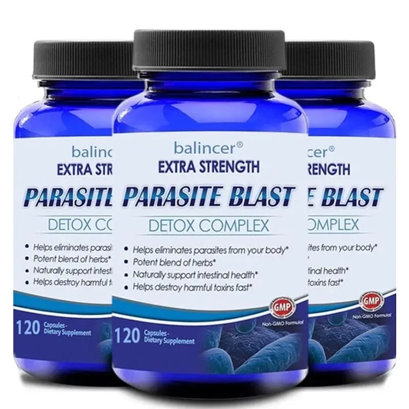 Complesso detergente per il corpo disintossicante dai parassiti con mirtillo rosso, zinco e aglio, supporto per la pulizia della salute dell'intestino, miglioramento del sistema immunitario