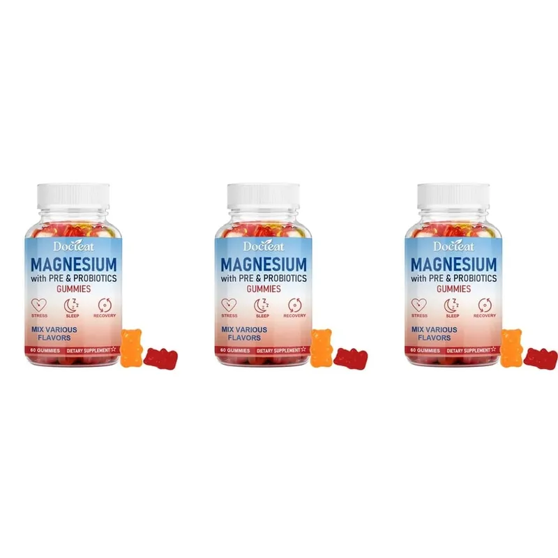 Docteat Magnesium Gummies with Pre & Probiotics for Stress Relief Supports Restful Sleep Relaxation and Recovery 60 Gummies — image 9