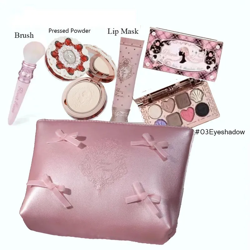 Flowerknows Makeup Set Gift Kit Shimmer Full Box Blush Langdurige fluwelen lipcrème met zakje Kit De Maquiagem — image 2