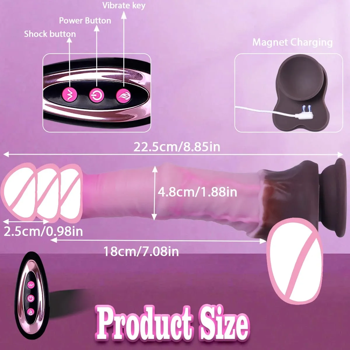 Huge Realistic Horse Dildo Vibration For Women Telescopic Thrusting Dildo Control Heating Penis Animal Dildos Vibrator Sex Toys — image 3