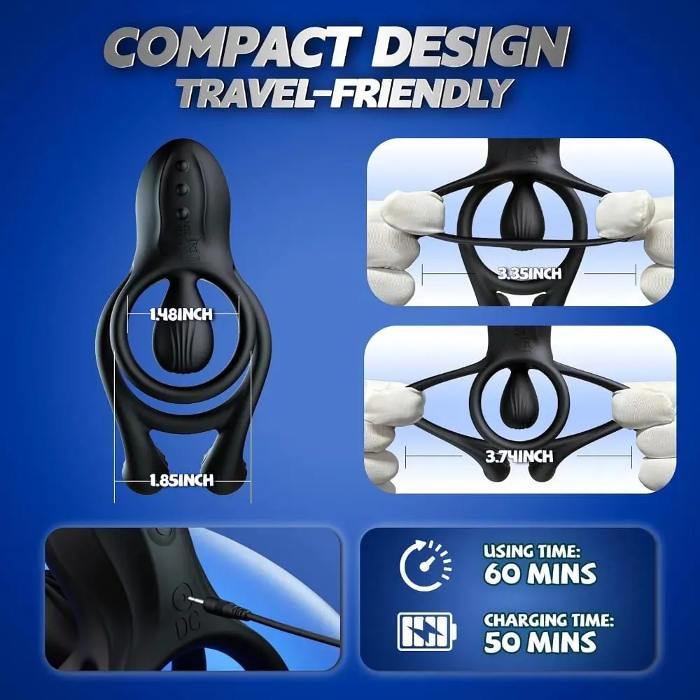 Vibrating Cock Ring for Men Remote Control Penis Ring Ejaculation Delay Chastity Cage Clitoris Stimulation Sex Toy for Couples