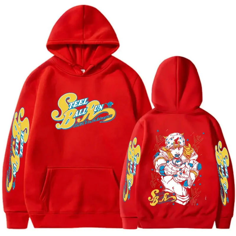 Anime Jojo Bizarre Adventure STEEL BALL RUN Jonathan Joestar Hoodies Men Women Clothing Hip Hop Oversized Hooded Sweatshirts — image 11