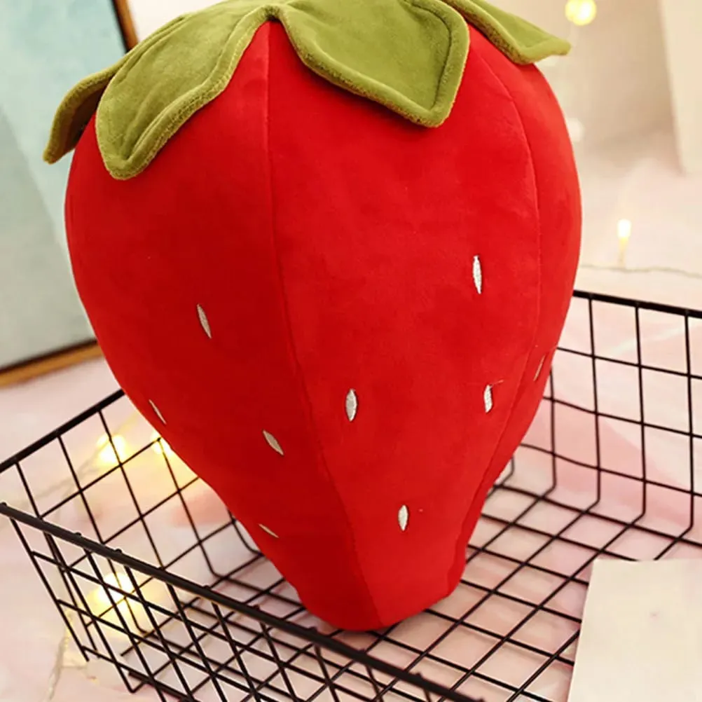 Creative Strawberry Cushion Soft Fruit Shape Pillow Cute Bedroom Decor Comfortable Supple Throw Pillow Decorative Strawberry