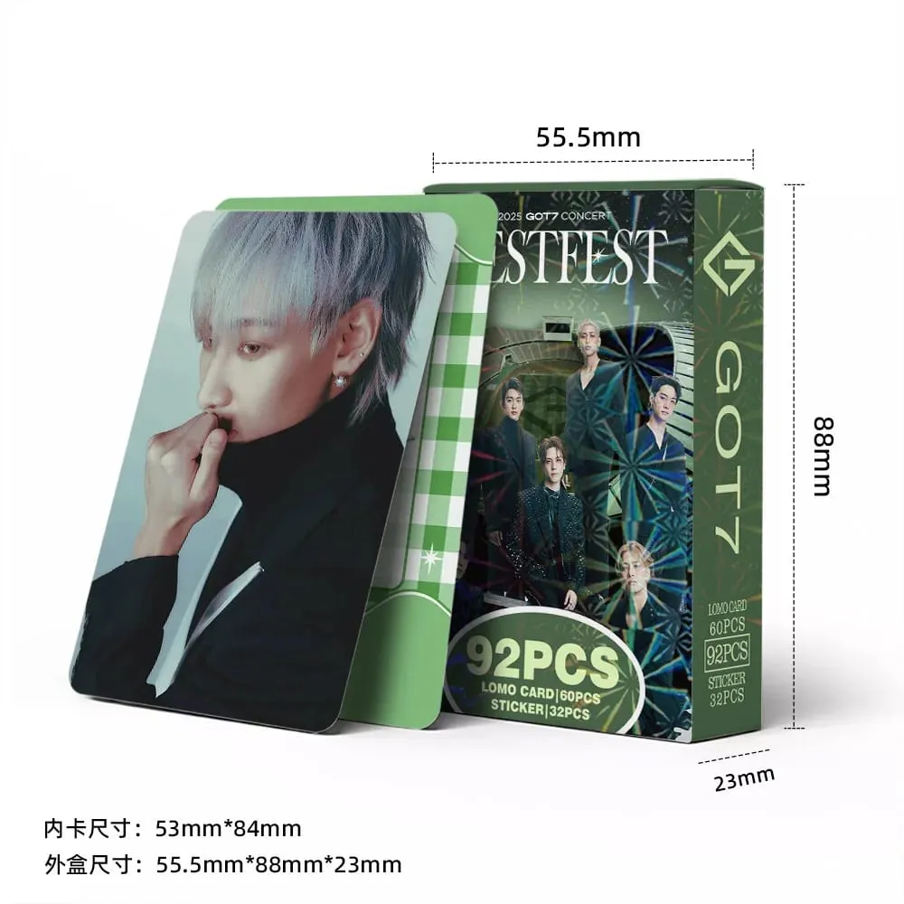 92 ชิ้น/เซ็ต GOT7 NESTFEST Holographic lomo การ์ดสติกเกอร์ Star Photocards Photo Lomo การ์ดแฟนคอลเลกชันพิมพ์การ์ด — image 4