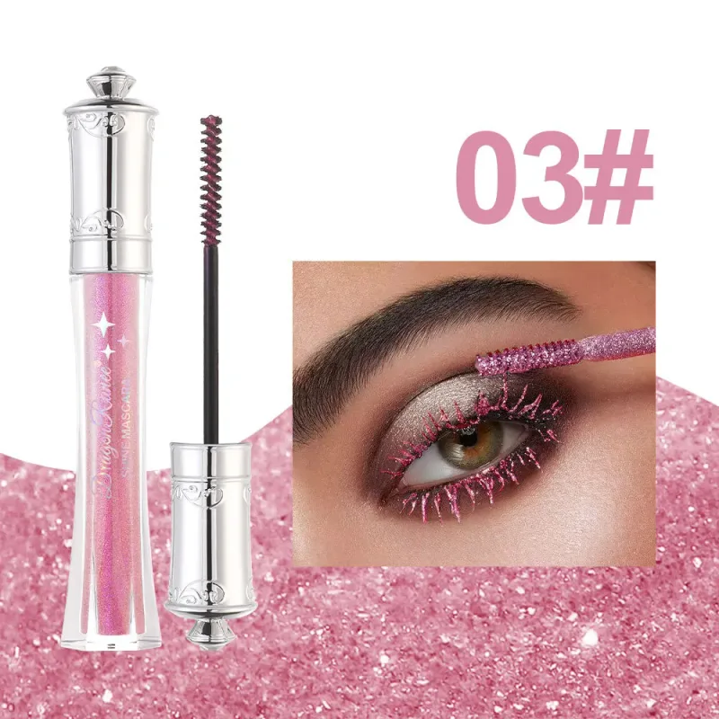 Máscara de pestañas colorida con diamante brillante, máscara resistente al agua con purpurina azul, extensión de pestañas de belleza, maquillaje de ojos brillante de secado rápido
