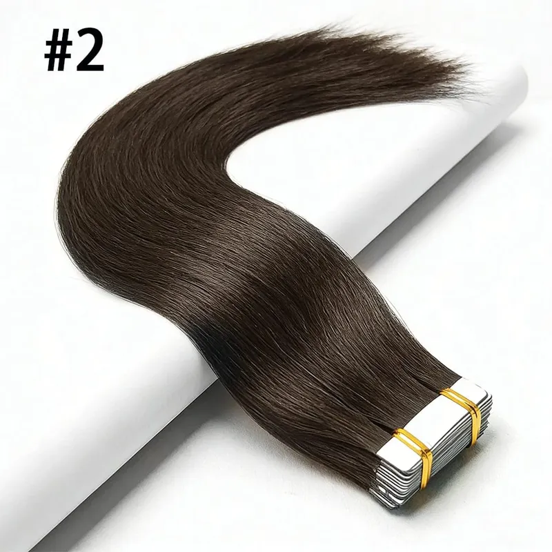 50g Straight Tape in Hair Extensions Human Hair 613 Color Bleach Blonde Seamless Skin Weft Tape in Real Human Hair Extension — image 9