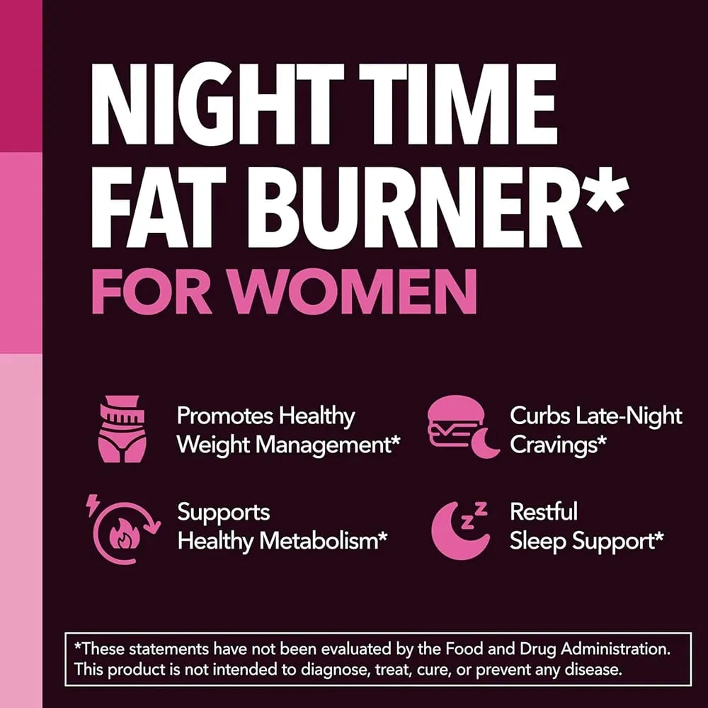 Night Time Weight Loss Pills for Women Appetite Suppressant & Metabolism Booster Nighttime Supplement Slimming While You Sleep — image 3