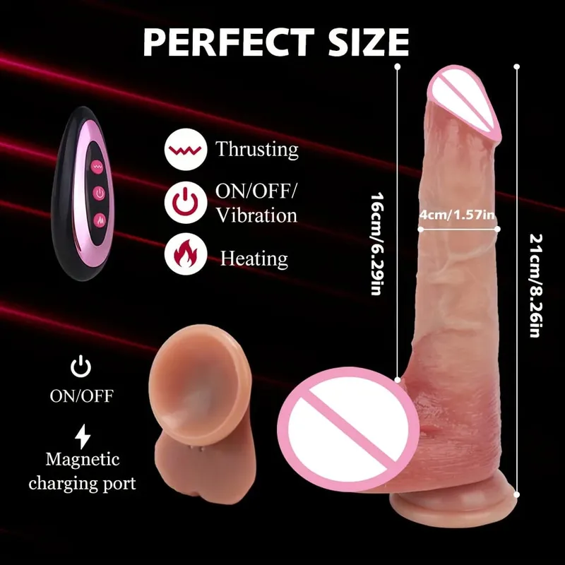 Pênis grande pênis vibrador realista vibrador telescópico feminino masturbador anal plug para mulheres empurrando brinquedos sexuais adultos masculino sex shop — image 13