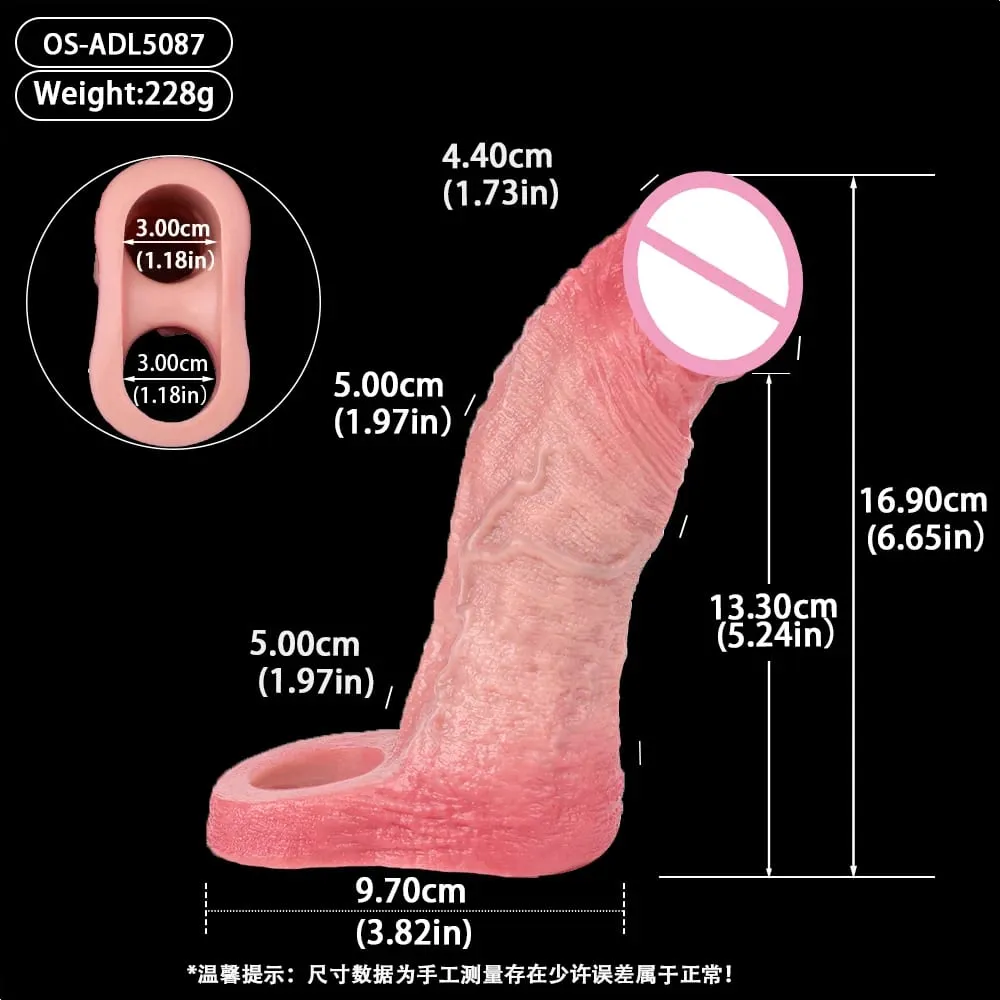 Penis Extender Device Cover Sleeve Girth Enhancement Pleasure Dildo Sheath Adult Sex Toys For Men Reusable Condom 18+ — image 2