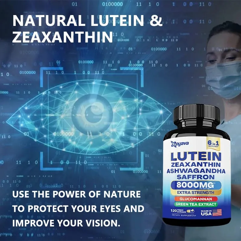 Suplement luteiny i zeaksantyny 8000 Mg Witaminy do oczu z szafranem dla dorosłych Suplement zdrowia oczu wspomaga wzrok