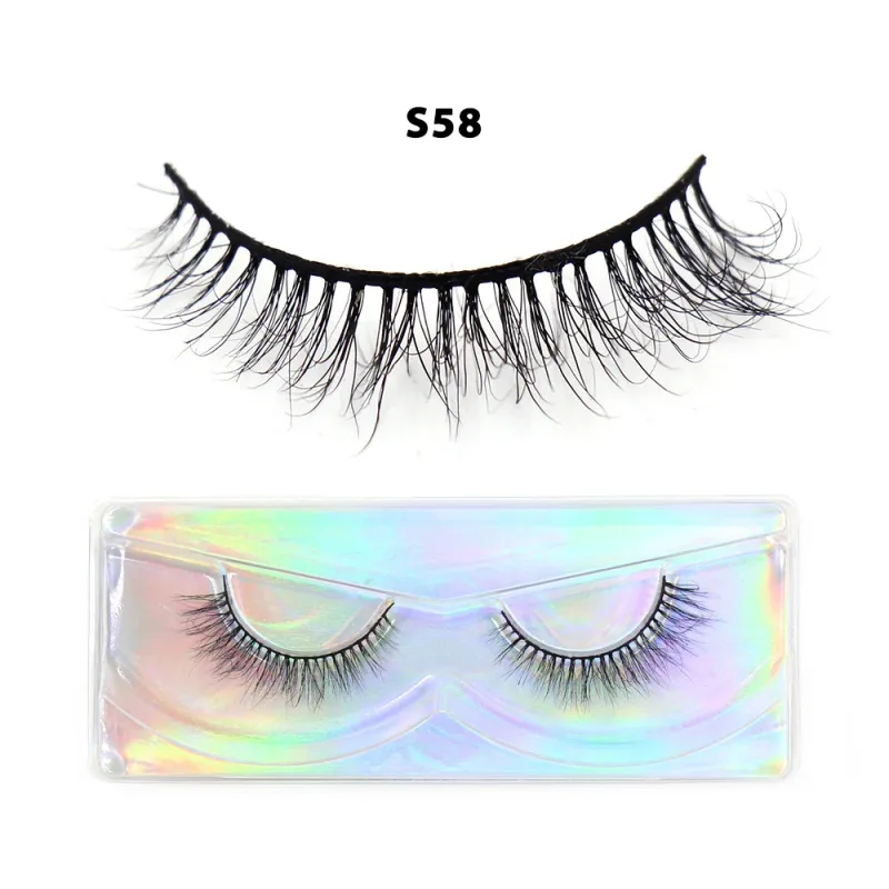 Short Natural 3D Mink Lashes Fluffy Wispy Fake Eyelashes Crisscross False Lashes Eyelash Extension Makeup — image 27