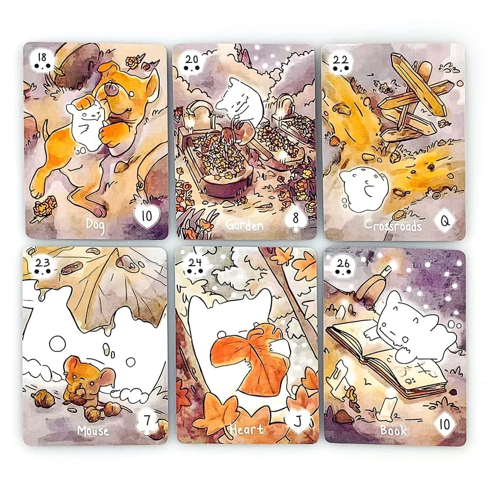 Lil Phantasm Lenormand Oracle Deck 36 Cute Ghost-Themed Oracle Unique Artistic Fortune Telling Cards Game Halloween Games