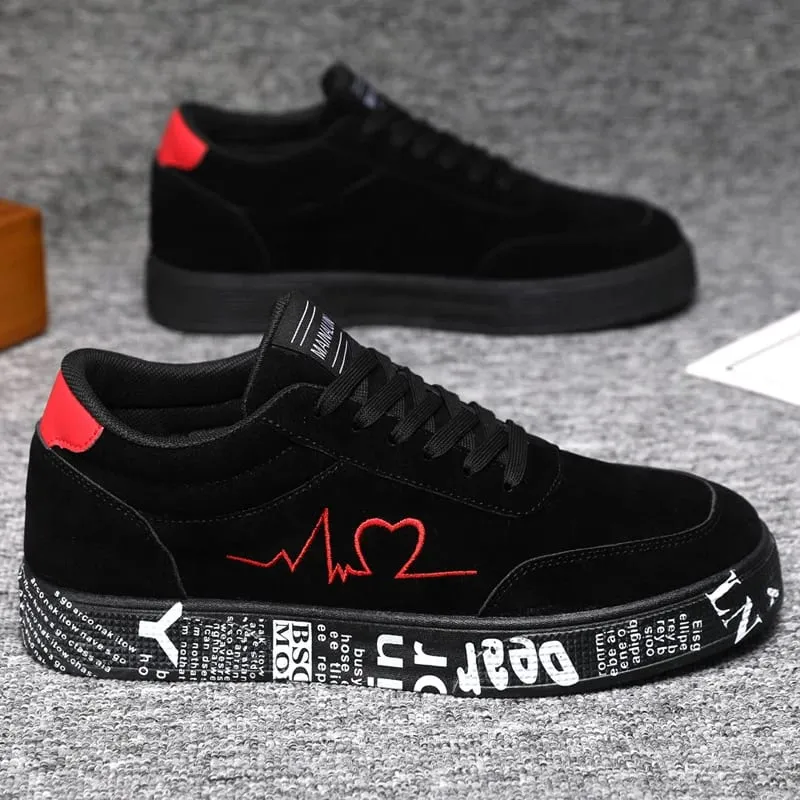 Breathable Mid-Top Sneakers Heart & Music Graphic Design Casual Streetwear Shoes for Couples Valentine's Day & Birthday Gift — image 4