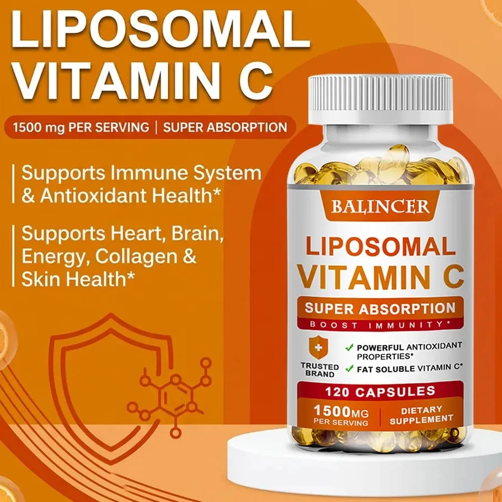 Liposomal Vitamin C 1500mg High Absorption Fat-Soluble Ascorbic Acid Immune Support Collagen Booster & Antioxidant Supplement — image 2