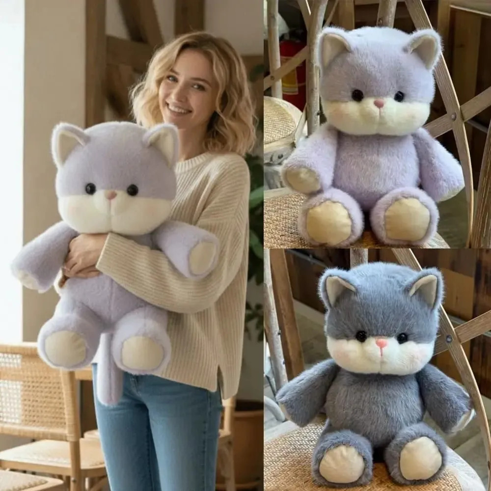 New Design Soft Cat Stuffed Animal Plush Pillow Emotional Support 17.7inch Stuffed Animals Plush Cat Pattern Cute Stuffed Toys