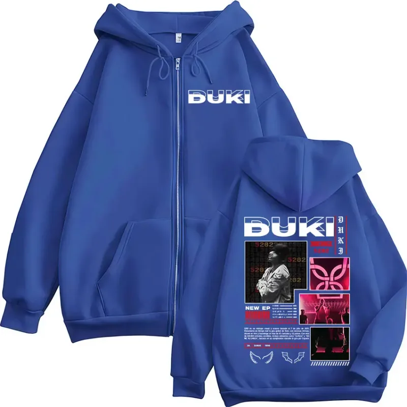Rapper Duki 5202 MIXTAPE Album Zipper Hoodies Men's Women Clothing Fashion Zip Up Sweatshirts Fleece Casual Oversized Pullovers — image 5
