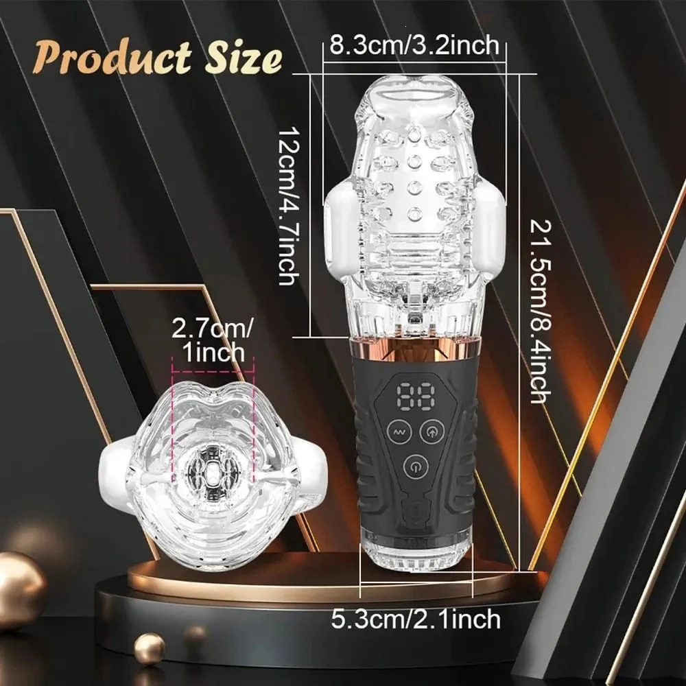 Sucking Vibrating Blowjob Masturbator Cup Glans Trainer Penis Massager 9-frequency vibration sucking Male masturbator 18+ — image 5