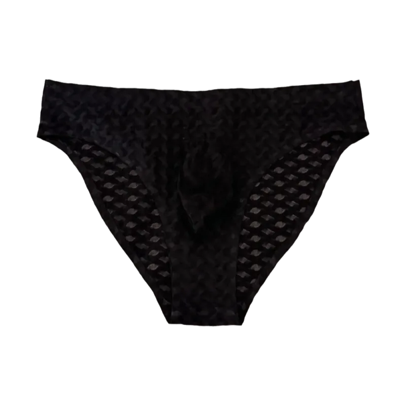 Panties Mesh Thin Men's Underwear Transparent Low Waist Ice Silk Underpants Bubble U Convex Pouch Men Triangle Briefs Male