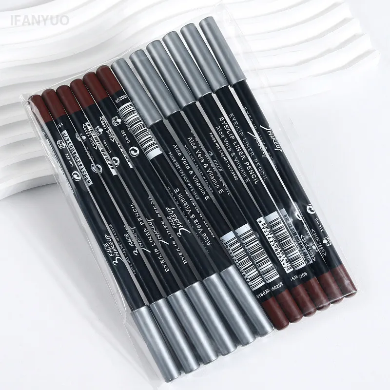 1/12pc à prova dwaterproof água preto marrom lápis de olho-prova de manchas de longa duração iniciante-amigável suave alta pigmentação punk maquiagem dos olhos — image 6