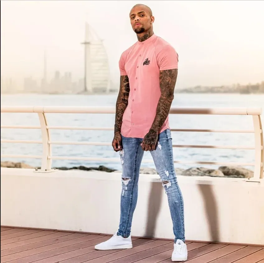 Denim Pant Men Jeans Vintage Pencil Pants High Waist Distressed Washed Hole Sheath Trousers Y2k Streetwear Casual 2026 Spring