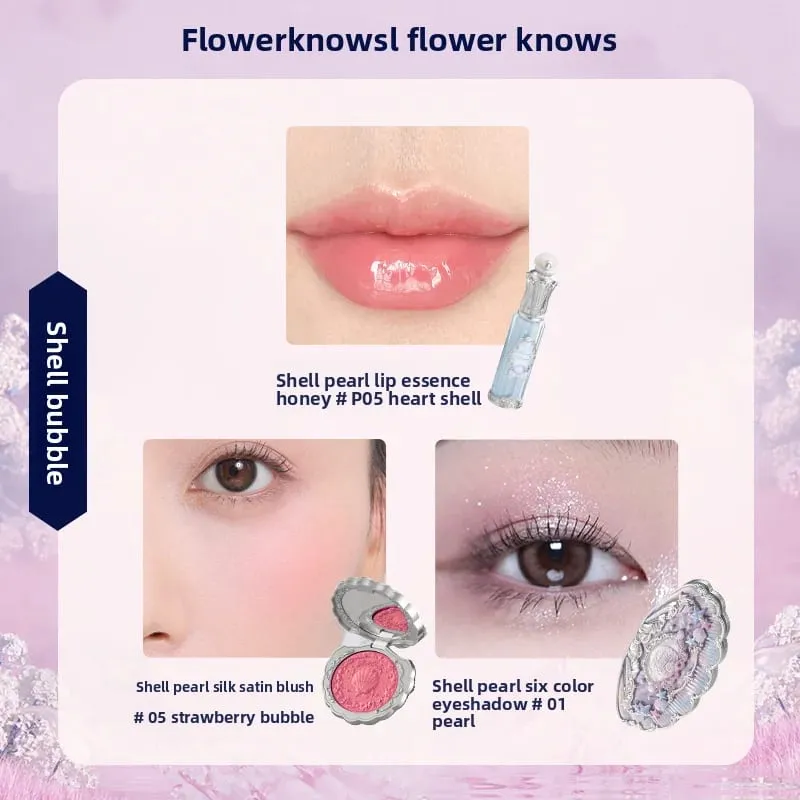 Flowerknows Makeup Presentset Little Angel Bunny Garden Shell Smycken Lip Glaze Blusher Flower Know SWEETIE BEAR Blush Concealer — image 14