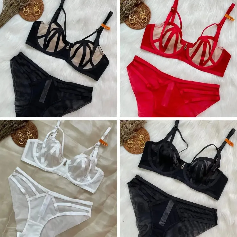 Sexy Lace Lingerie Set for Women Push Up Bra & Panty Set Sheer Mesh Underwear for Special Occasions — image 2
