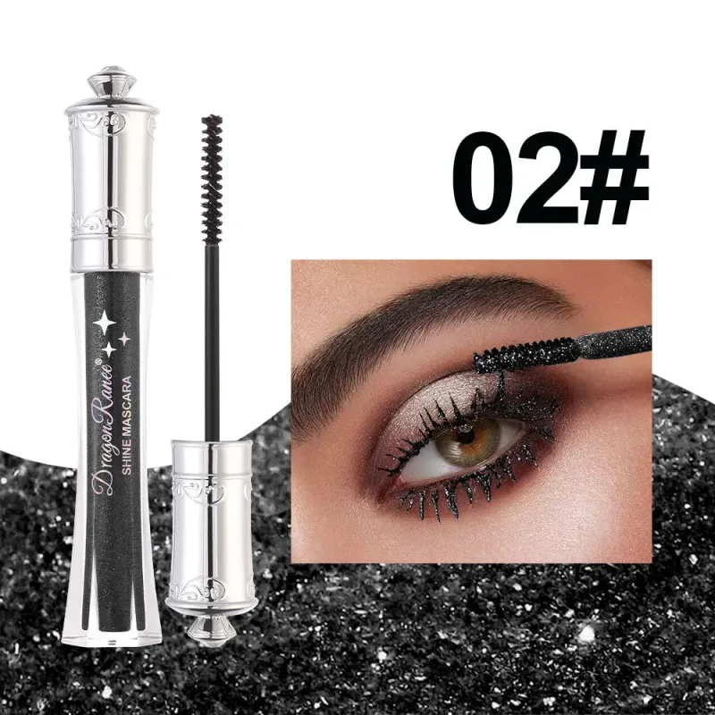 Máscara de pestañas colorida con diamante brillante, máscara resistente al agua con purpurina azul, extensión de pestañas de belleza, maquillaje de ojos brillante de secado rápido