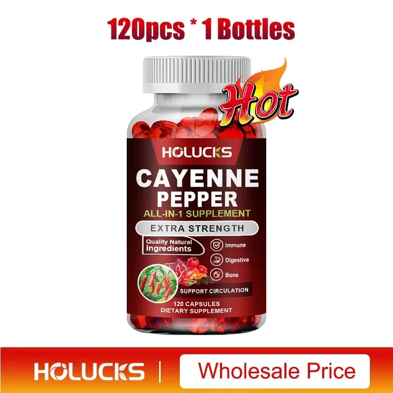 Cayenne Pepper Capsules with Vitamin D3 K2 Blood Circulation Promote Digestion Boost Metabolism Support Joint Bone Health — image 8