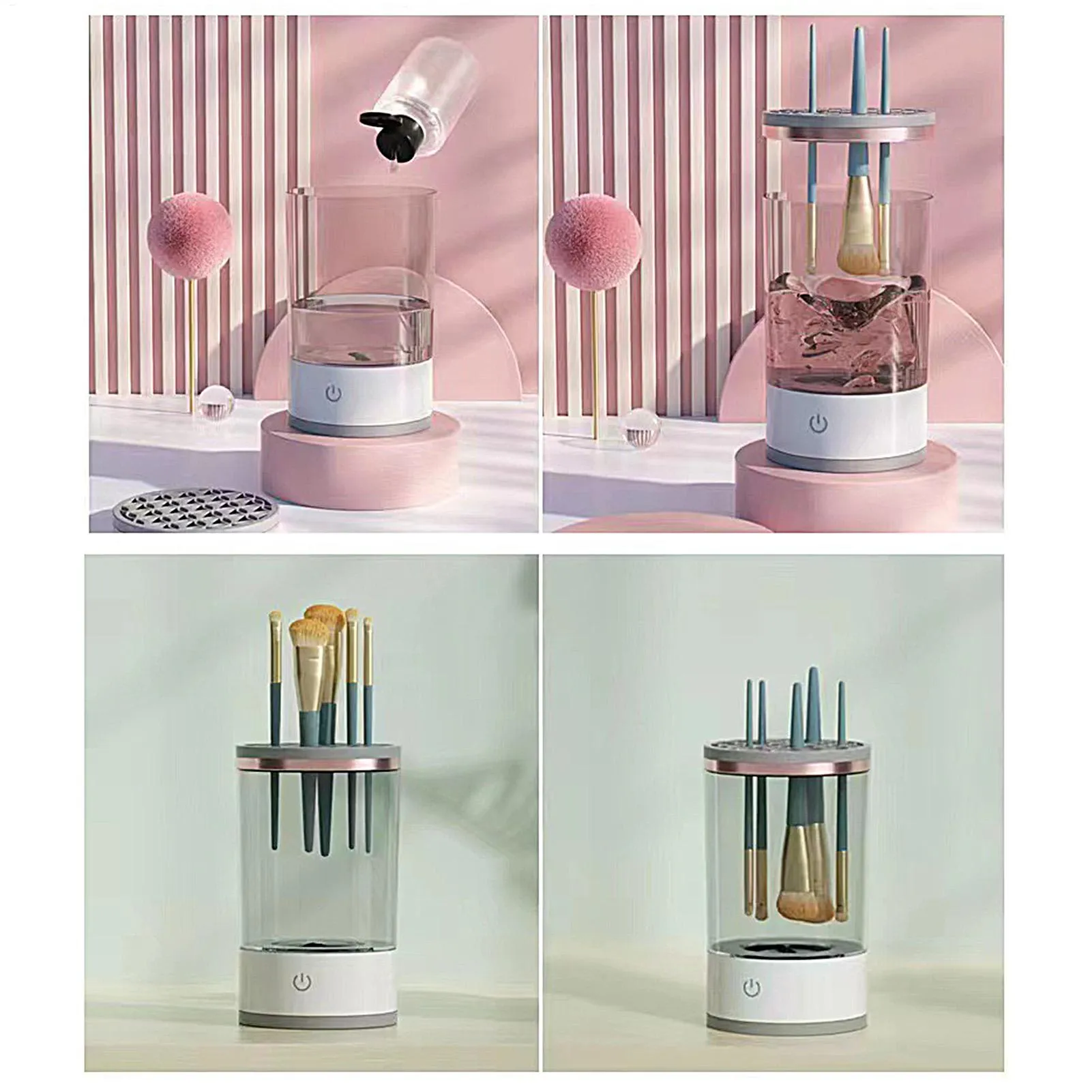 Detergente per pennelli per trucco USB Pulizia profonda Strumenti di bellezza Pennelli per trucco silenziosi Strumenti per la pulizia per il contorno dell'ombretto Salon Home Daily — image 3
