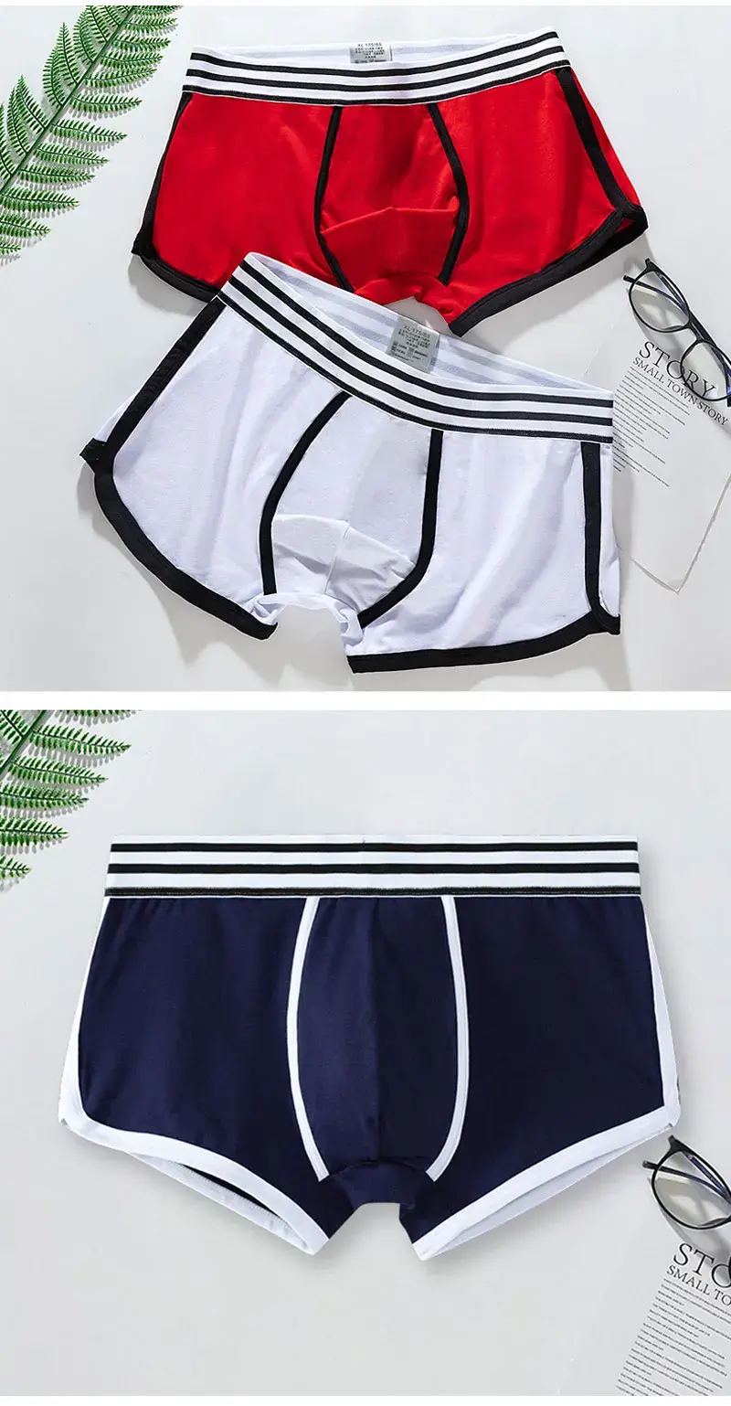 Lelaki Seluar Dalam Lembut Batang Kapas Seluar Dalam Berkualiti Tinggi U Convex Pouch Seluar Dalam Cueca Pinggang Tengah Bernafas Seluar Boxer Homme