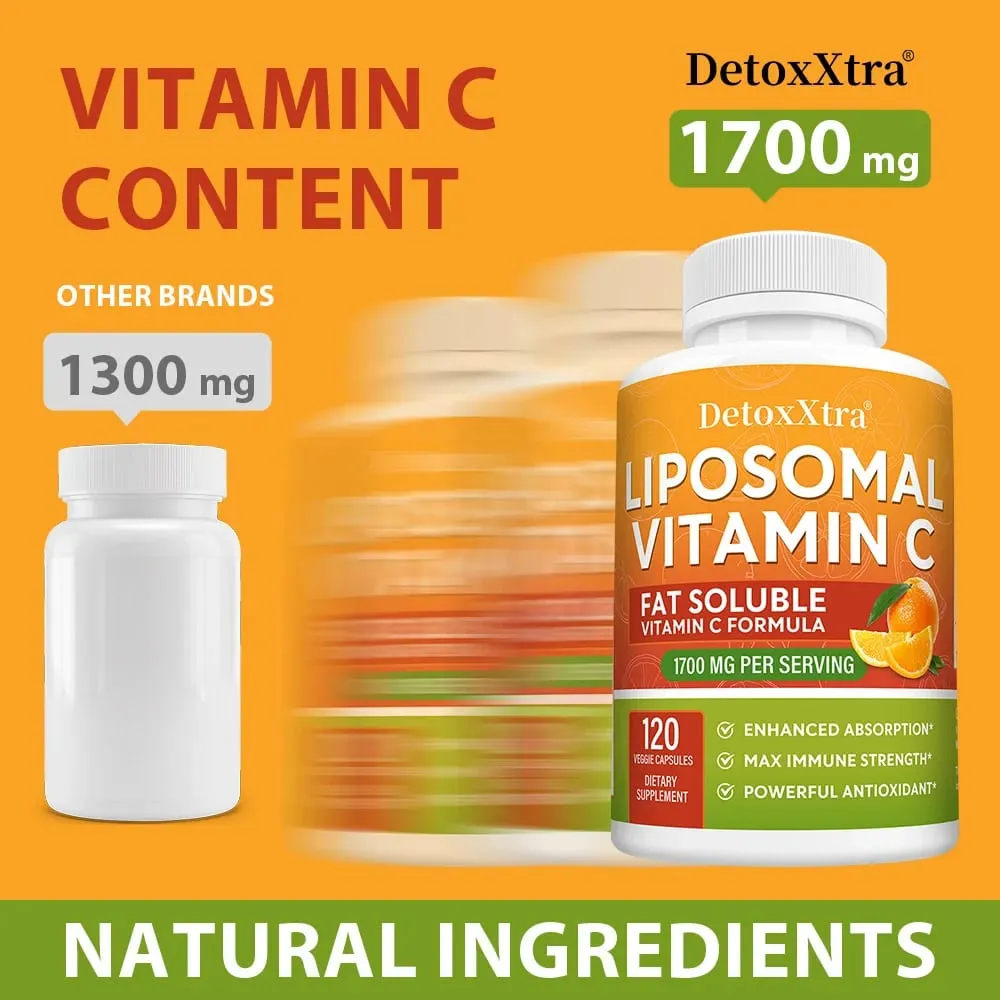 Liposomal Vitamin C 1700mg High Absorption Powerful Antioxidant Supports Collagen Production Immune & Skin Health — image 2