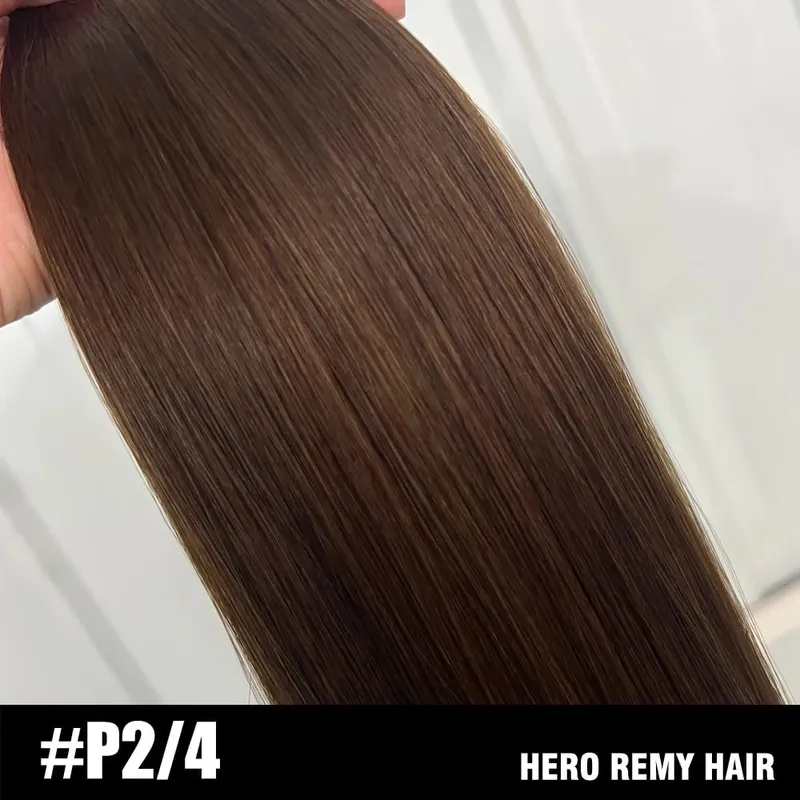 Straight Clip In PU Human Hair Extensions 10 Pcs/Set Full Head Clip Ins Hair 100/170 Grams Clip on PU Hair Extension for Women