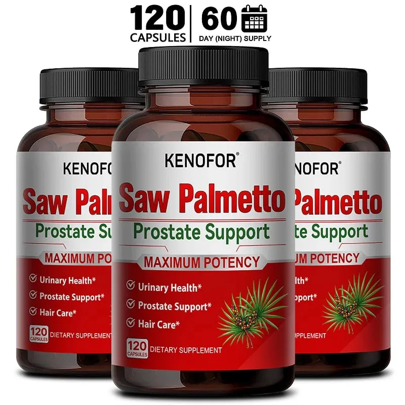 Le supplément de prostate avec Saw Palmetto soutient la santé des voies urinaires Supplément de santé à base de plantes 120 capsules végétariennes