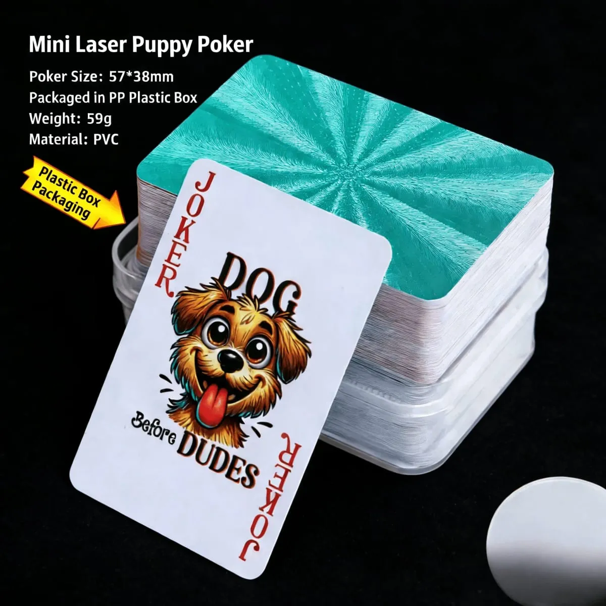 Waterproof PVC Cards Mini Poker Set Gold Foil Playing Cards Pet-Themed Poker Black Luxury Cards Men's Gift Idea Party Game — image 10