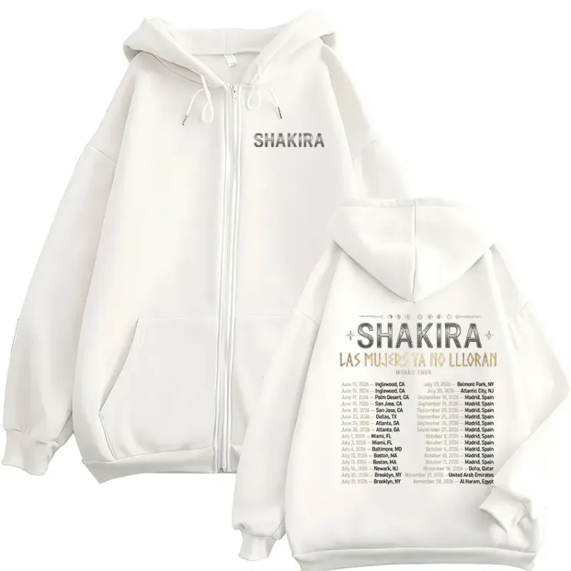 Shakira Las Mujeres Ya No Lloran World Tour 2026 Zipper Hoodies Men Women Fashion Casual Long Sleeve Zip Up Sweatshirts Jackets — image 6