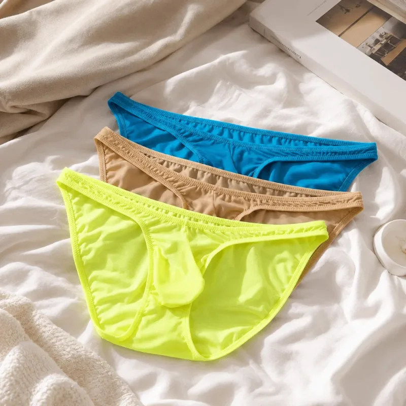 Schnell trocknende, ultradünne Slips aus Eisseide, niedrige Taille, nahtlos, für Herren, Unterwäsche, U-Beutel, Dessous, Netzhöschen, Reisen — image 11