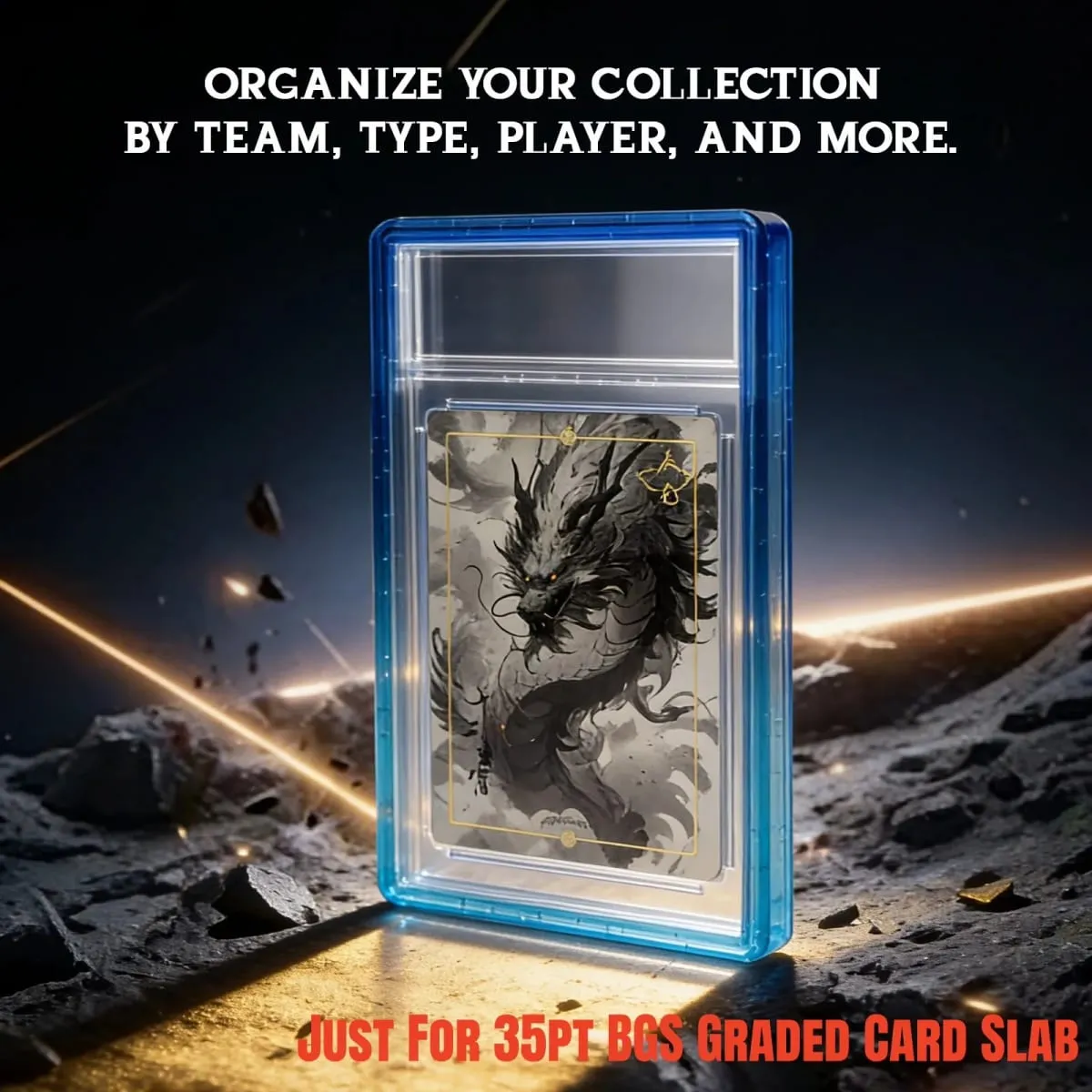 Glitter TPU Slab Bumper Guard Case Holder Protective Skin Display Sleeves with Clear Back for BGS 35PT Graded Trading Card