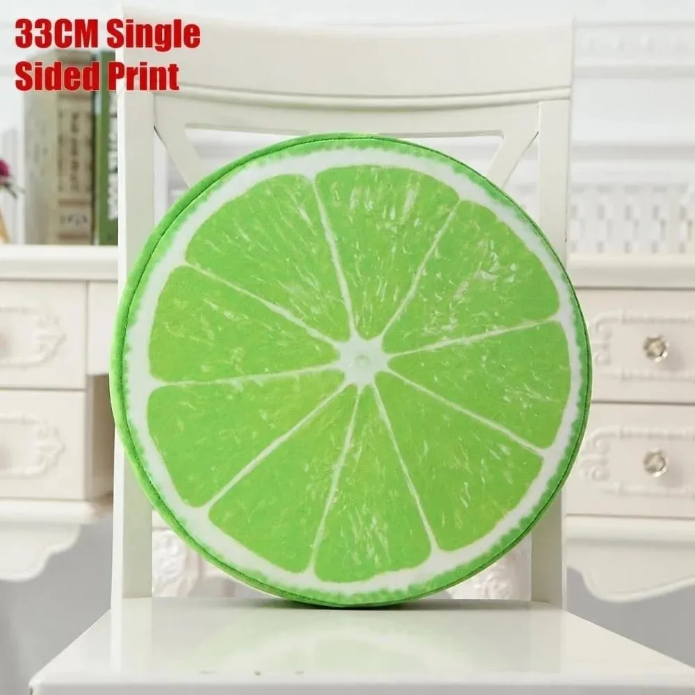Bantal Buah Bulat Lucu Cetakan Irisan Buah Kain Mewah Bantal Kursi Boneka Simulasi Bagian Dalam Bantal Mewah Dekorasi Sofa — image 13