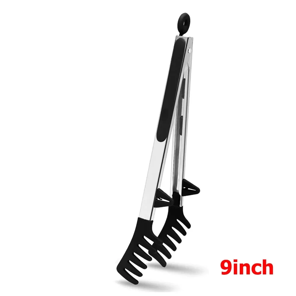 Silicone Kitchen Food Tongs Non Stick Heat Resistant Cooking Clip For BBQ Salad Steak Pasta Household Kitchen Utensils — image 9