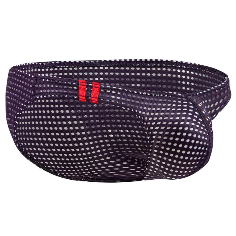 Men Briefs Summer Breathable Holes Underwear U Convex Thin Low Waist Briefs Slip Underpants Calzoncillos
