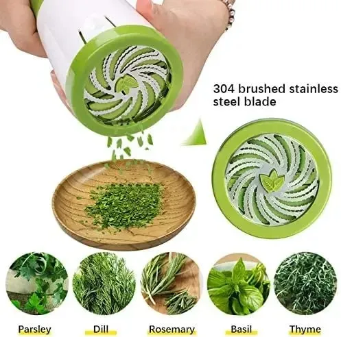 Manual Herb Grinder Spice Mill Parsley Shredder Chopper Vegetable Cutter Coriander Mincer Chili and Cilantro Kitchen Tool Gadget — image 9